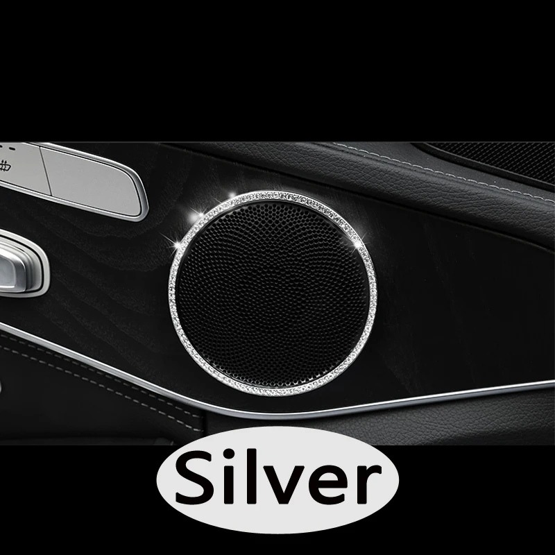 Car Audio Dekorácie Kruhu Umelé Siamond Interiérom Krúžok Interiérové Úpravy Pre Mercedes-Benz E/C/GLC Dvere reproduktor 2