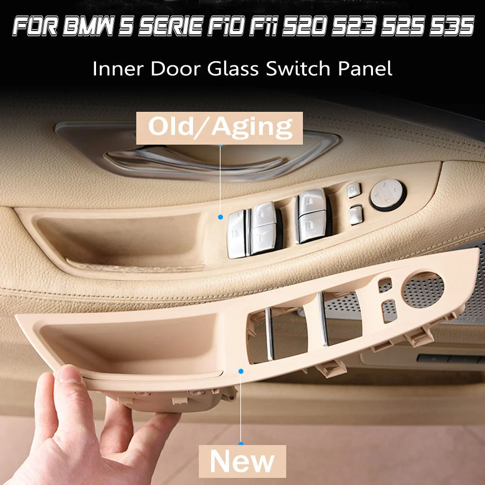 Vnútorné dvere rukoväť Pre BMW F11 LCI 535d 535dx 535i 535ix 2012-17 interiérové dvere tlačidlo prepnúť Sklo prepnúť Panel rám úložný Box 5