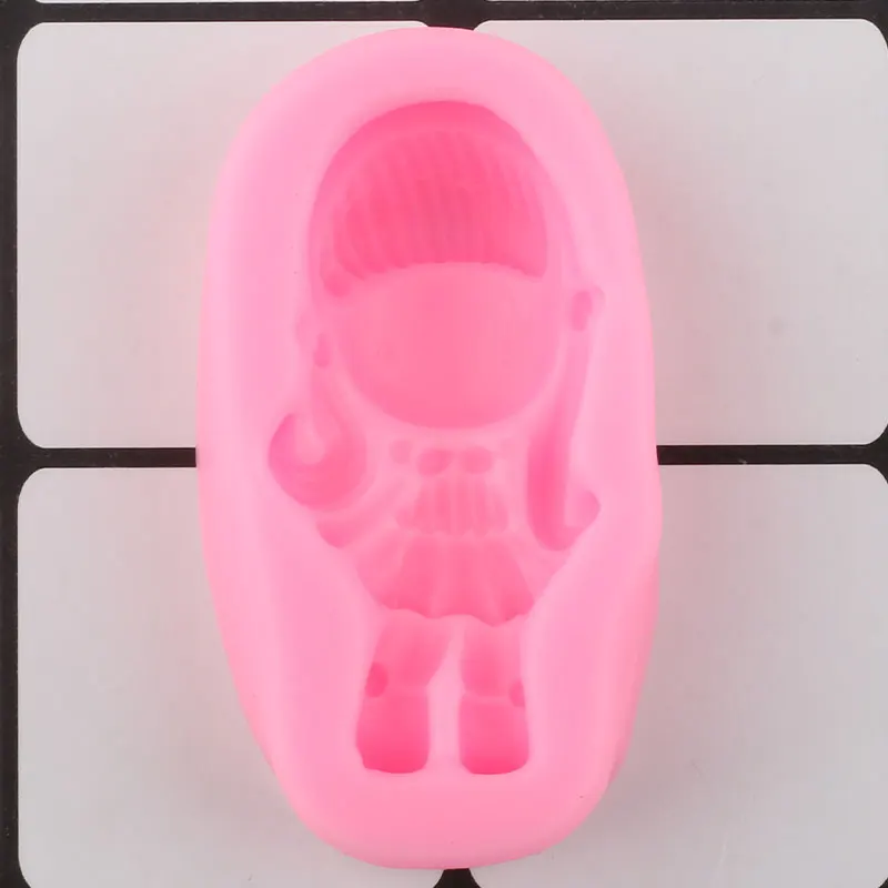 3D Dievčatko Tortu Hranice Silikónové Formy Cupcake Vňaťou Fondant Plesne Cake Zdobenie Nástroje Candy Ílu Polyméru Čokoláda, Formy 0