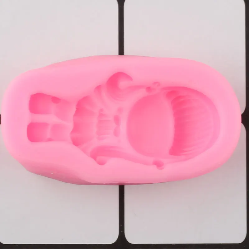 3D Dievčatko Tortu Hranice Silikónové Formy Cupcake Vňaťou Fondant Plesne Cake Zdobenie Nástroje Candy Ílu Polyméru Čokoláda, Formy 4