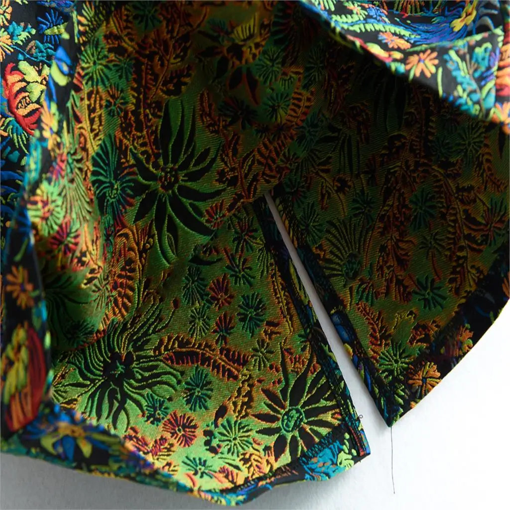 Primavera y otoño de las mujeres elegantes botánico Kvetinový lápiz falda Ročníka multimediálneho pierna P30 ajustado Mujer Faldas Mujer 3
