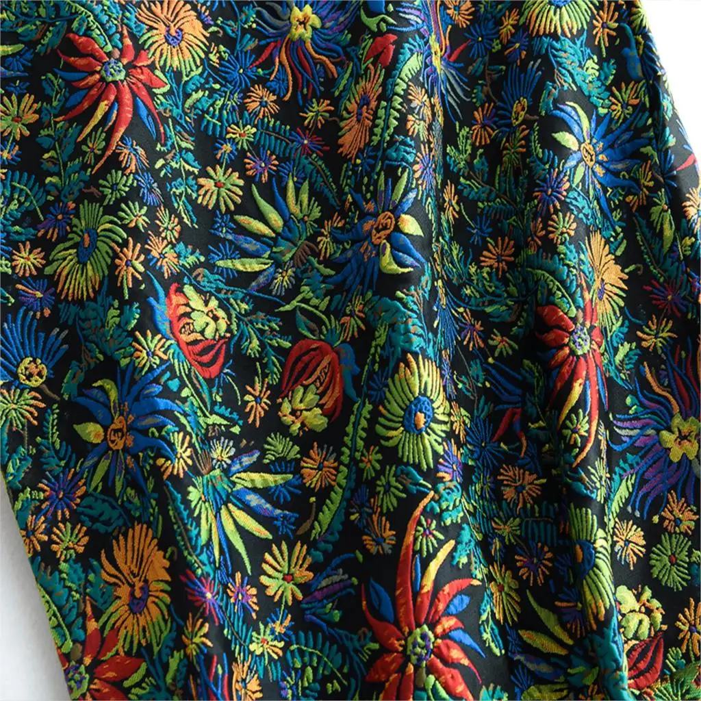 Primavera y otoño de las mujeres elegantes botánico Kvetinový lápiz falda Ročníka multimediálneho pierna P30 ajustado Mujer Faldas Mujer 4