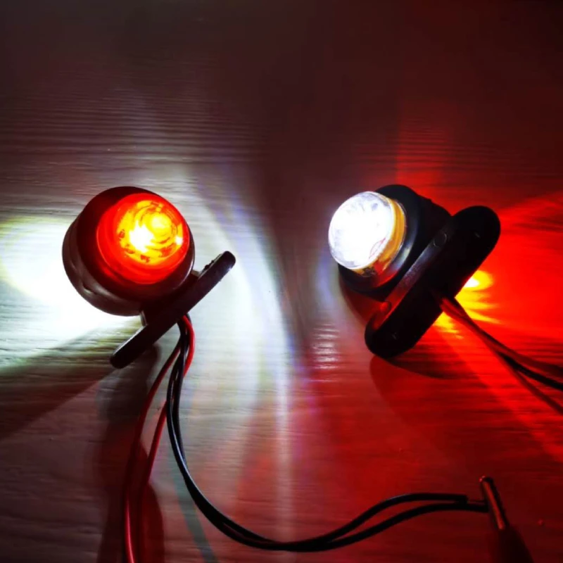4Pcs 12V 24V Červené Biele LED Pozícia Ľahkých Nákladných Prívesu Traktora Strane Značku, Signál Lampa Nákladný Van Parkovacie Svetlo 0