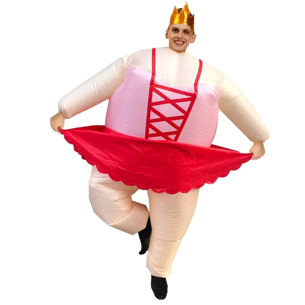 Ružová Maškarný Balet Sumo Nafukovacie Kostým pre Dospelých Zábavné Vyhodiť Vyhovovali Dropship Halloween Party Cosplay Tuku Oblečenie 0