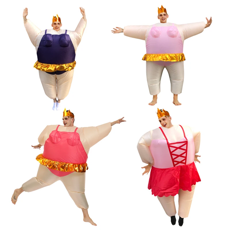 Ružová Maškarný Balet Sumo Nafukovacie Kostým pre Dospelých Zábavné Vyhodiť Vyhovovali Dropship Halloween Party Cosplay Tuku Oblečenie 5