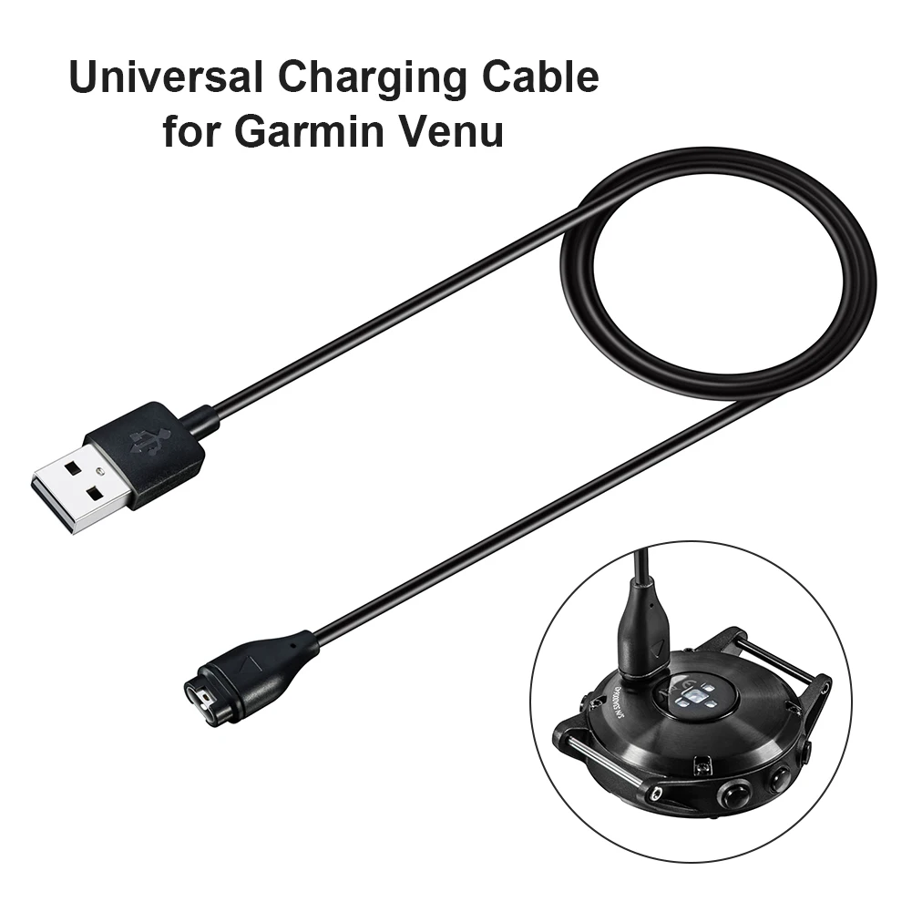 1m Dátový USB Nabíjanie Nabíjací Kábel pre Garmin Fenix 5S Venu 2 Smart Hodinky 3
