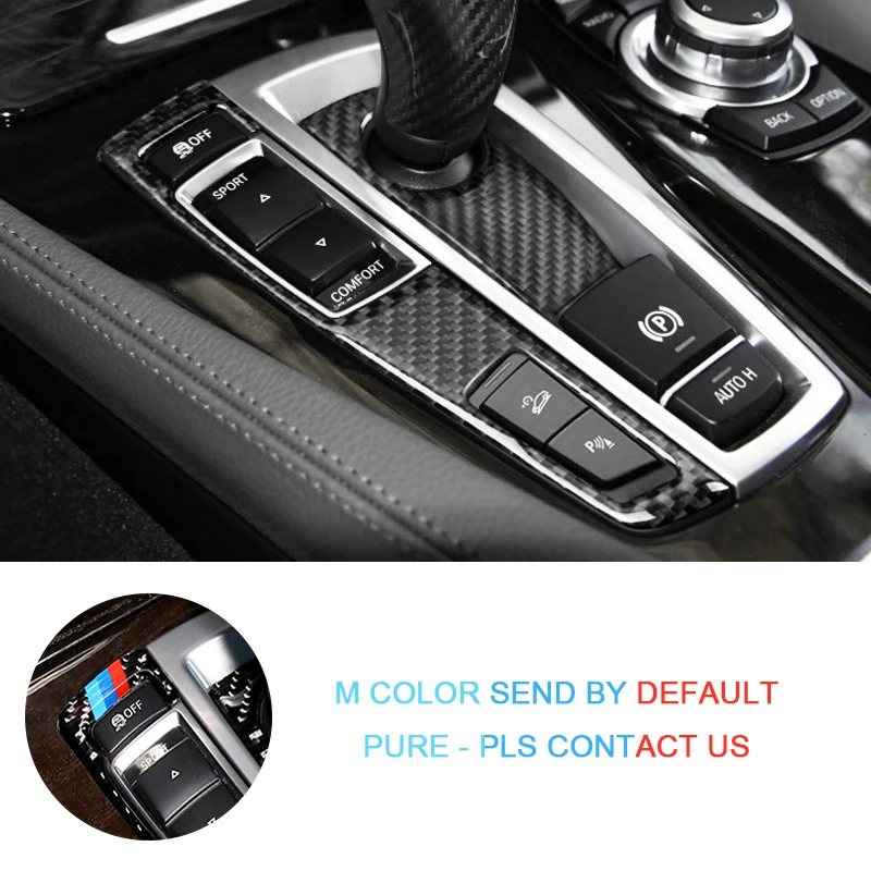 1PC Reálne Uhlíkových Vlákien Centrum Getriebe Shift Panel Rahmen Schaltknauf Abdeckung kožušinu Orezania BMW 5 GT Series X3 x4 F07 F10 F25 F26 4