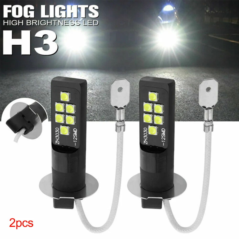 2 ks H3 LED Žiarovka LED Hmlové Žiarovky Svetlá Univerzálny 12V Hmlové Svetlo Biele Vysoké Svetlé Auto Lampa Nepremokavé Auto Príslušenstvo 2