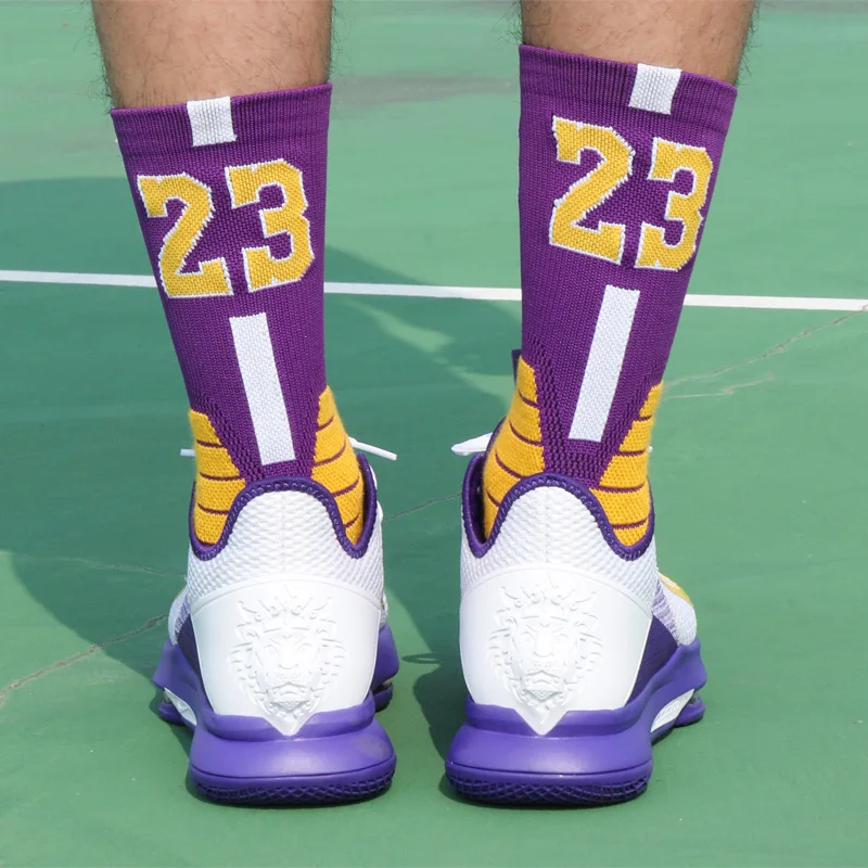 Uprostred Trubice, Basketbal, Futbal Ponožky pre Dospelých Detí Hrubé Dno Športové Ponožky Non-slip Basketbalového Hráča Číslo Šport Posádky Ponožky 0