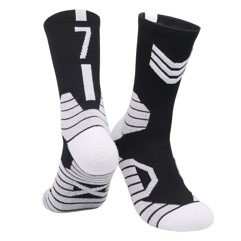 Uprostred Trubice, Basketbal, Futbal Ponožky pre Dospelých Detí Hrubé Dno Športové Ponožky Non-slip Basketbalového Hráča Číslo Šport Posádky Ponožky 5