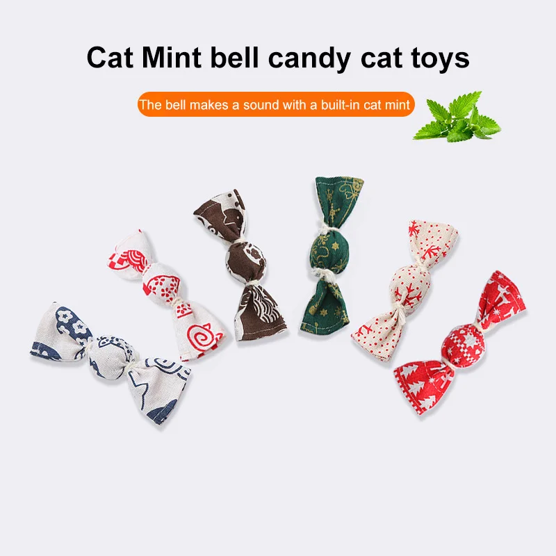 Mačka Hračky Mint Candy Pet Príslušenstvo Catnip Hračky Hračiek Pre Mačky Prstom Koľajových Vianočný Zvonček Candy Hračka Mačiatko Domov Pet Mačka Dodávky 5