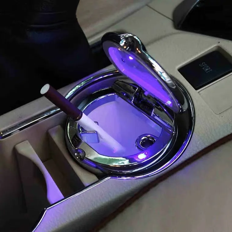 Pre audi a5 sportback spojler, B8, B9 Auto Príslušenstvo Auto Popolník S Modrým LED Svetlom Kovové Fólie Auto LOGO styling Accessorie 2