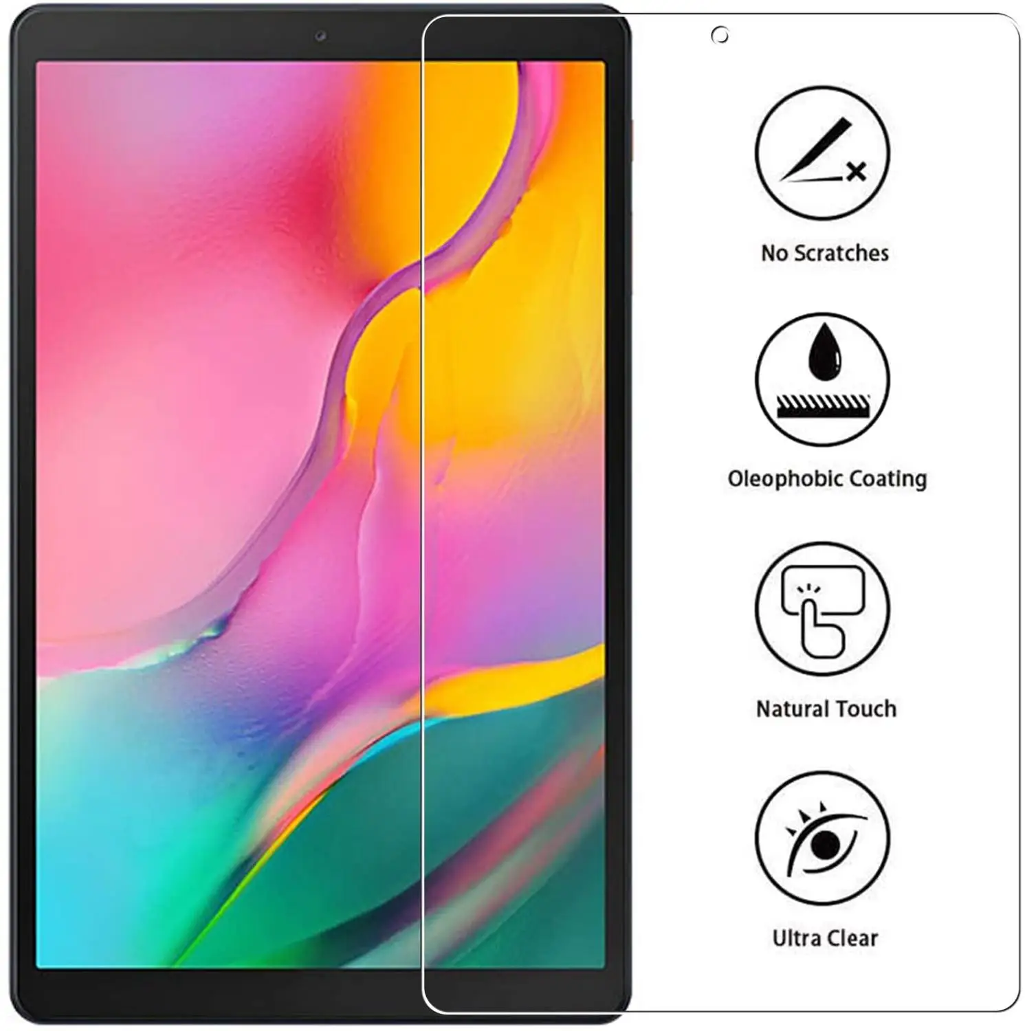 2 KS Pre Samsung Galaxy Tab 10.1 2019 T510 T515 - 9H Premium Tablet Tvrdeného Skla Screen Protector Stráže Kryt 3