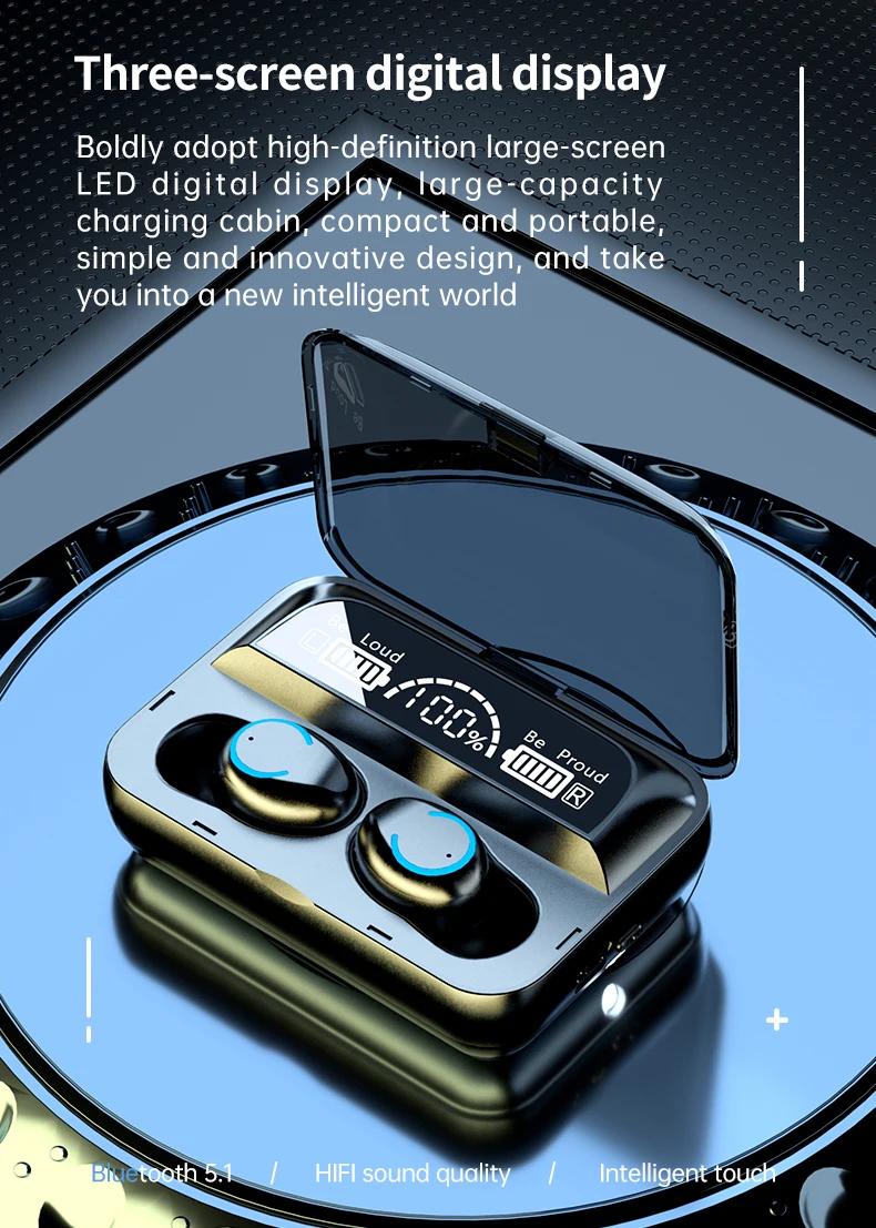 Horúce Slae F9-47 Bluetooth 5.0 Slúchadlá Bezdrôtové Slúchadlá 9D Stereo Športové Vodotesné Slúchadlá Slúchadlá S Mikrofónom 3