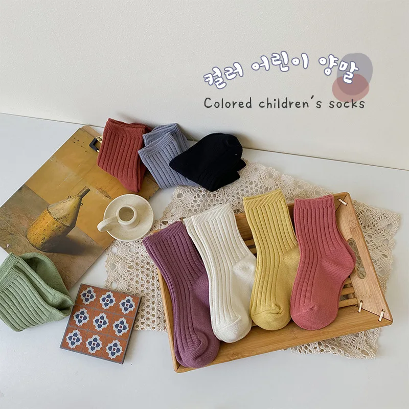 4 Páry/veľa Nových Jeseň Deti Mäkké Bavlnené Krátke Trubice Ponožky Baby Boy Girl Candy Farby Ponožky Deti Pevné Bežné Ponožky 1-12 Rokov 4