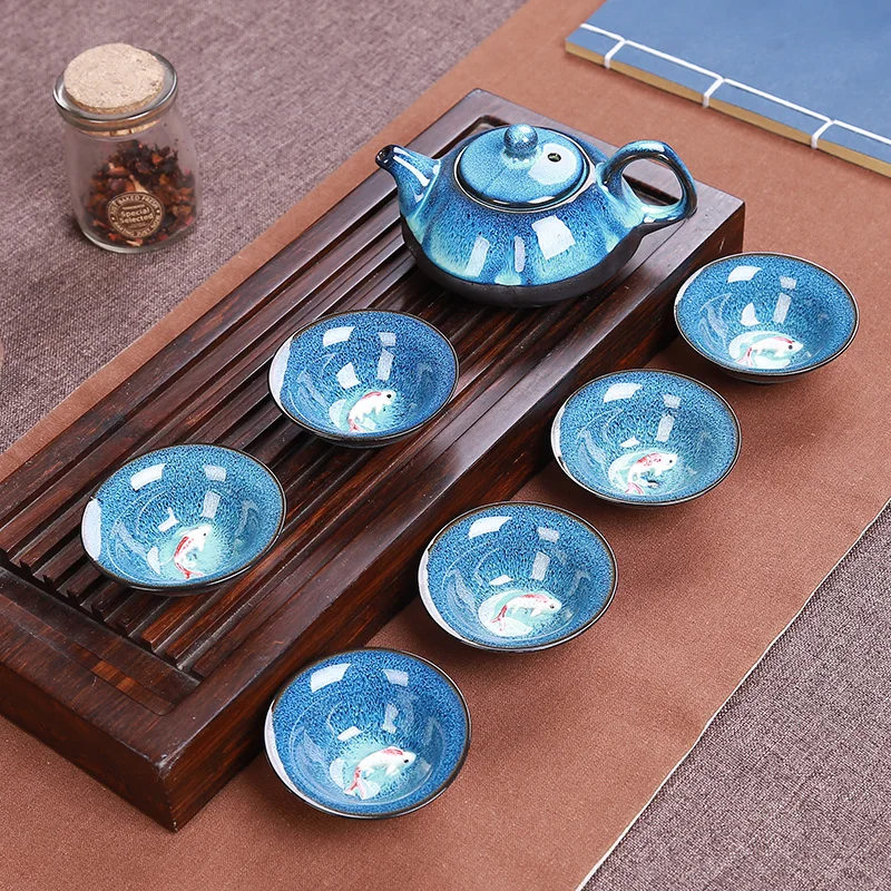 Domácnosti kanvica keramická veko misky, misy čaju ochutnávka pohár Kung Fu čaj nastaviť darček WY5 2