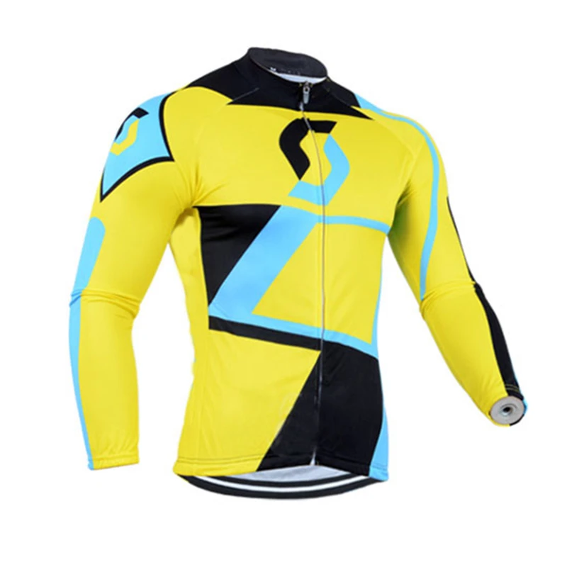 Jar pánskej módy dlhé rukávy priedušná športové trend cyklistika dres vyhovovali racing team jednotné cyklistika dres bunda jacket 1
