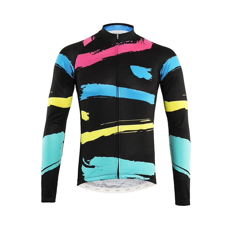 Jar pánskej módy dlhé rukávy priedušná športové trend cyklistika dres vyhovovali racing team jednotné cyklistika dres bunda jacket 3