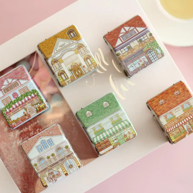 Svadobné Party Darčeka Vintage Dom Tvar Mini Darčekový Balíček Tin Box Candy Pečenie Cookies Biscuit Prípade, Dekorácie Pre Domov 1