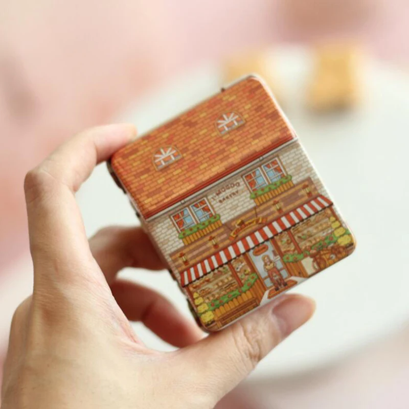 Svadobné Party Darčeka Vintage Dom Tvar Mini Darčekový Balíček Tin Box Candy Pečenie Cookies Biscuit Prípade, Dekorácie Pre Domov 3