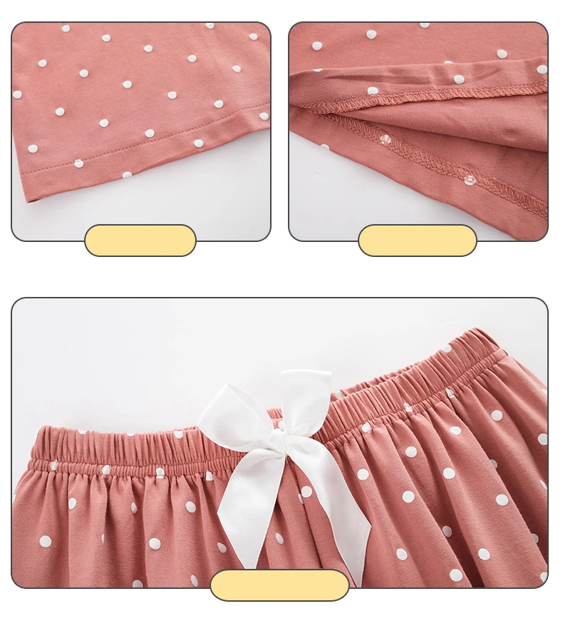 Nové Módne Sleepwear Žien Bavlna Cute Pyžamo Dievčatá Dlhý Rukáv Topy+Nohavice S Vreckami Polka Dot Bežné Salónik Nosenie 2