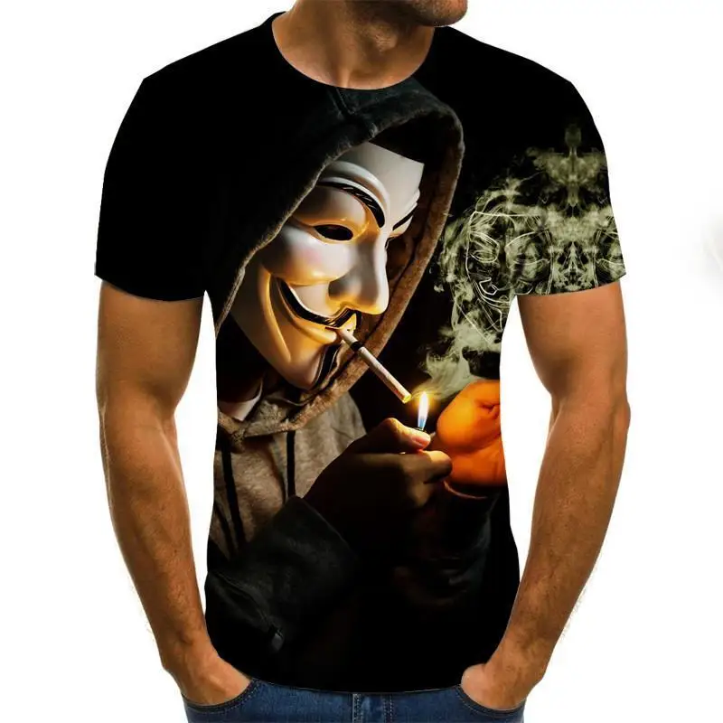 2020 Noví ľudia, Tričko, Náčrt, Klaun 3d Vytlačené T Shirt Mužov Joker Tvár Príležitostné O-Krku Mužské Tričko Klaun Krátke Rukávy Vtip Topy 4