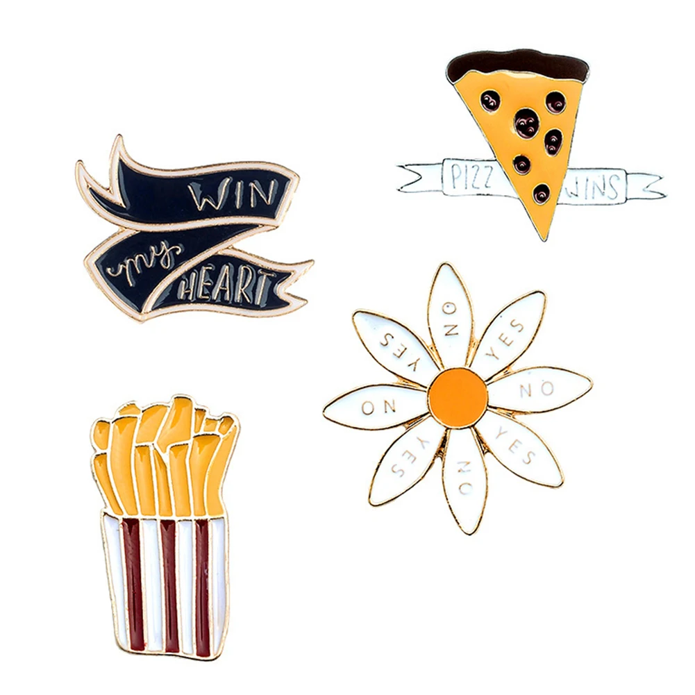 Vtipné francúzske Hranolčeky Pizza Daisy-Brošňa Pin Sveter Denim Jacket Golier Odznak módne šperky, Oblečenie, Príslušenstvo, Darčekové 2020 2