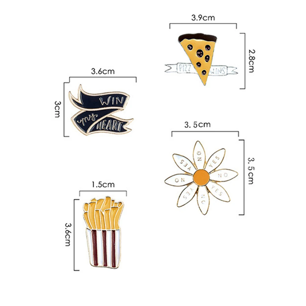 Vtipné francúzske Hranolčeky Pizza Daisy-Brošňa Pin Sveter Denim Jacket Golier Odznak módne šperky, Oblečenie, Príslušenstvo, Darčekové 2020 5