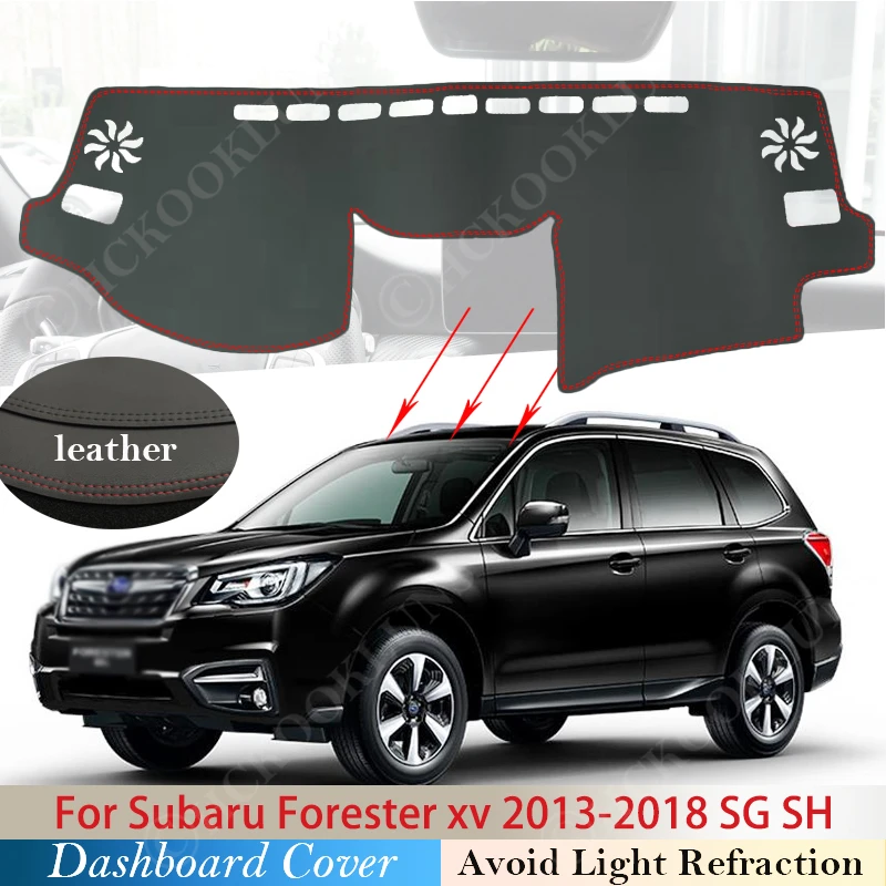 PU Kožené pre Subaru XV 2013 ~ 2018 Panel Kryt, Ochranná Podložka Auto Príslušenstvo Slnečník Anti-UV Koberec Dashmat SG SH 2017 5