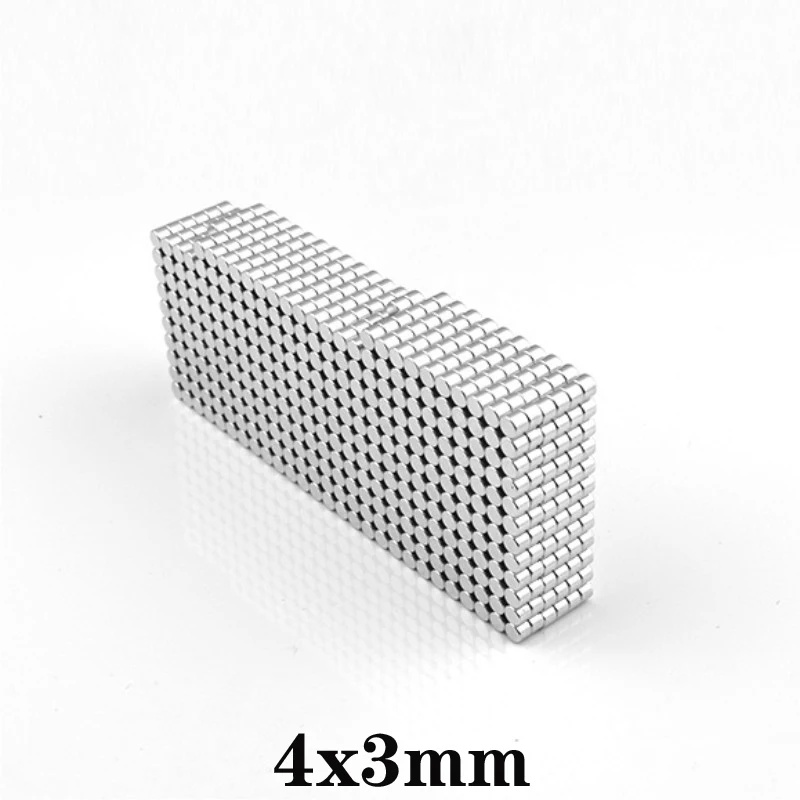 50~1000pcs 4x3 mm Malé Okrúhle silných Magnetov 4mmx3mm List Neodýmu Magnet disk 4x3mm Trvalé NdFeB Silný Magnet 4*3 mm 0