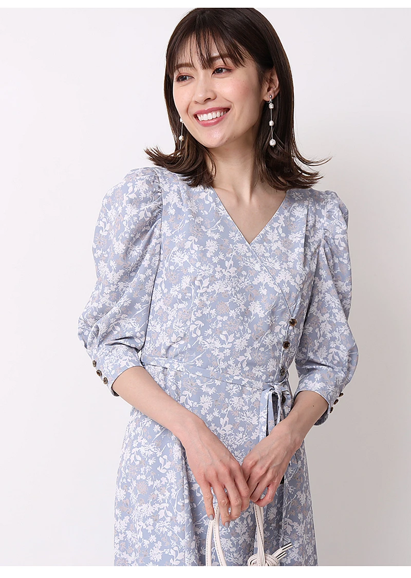 2021 jar nový Japonský vytlačené krajky-up pás tlačidlo kvetinové šaty ženy 3
