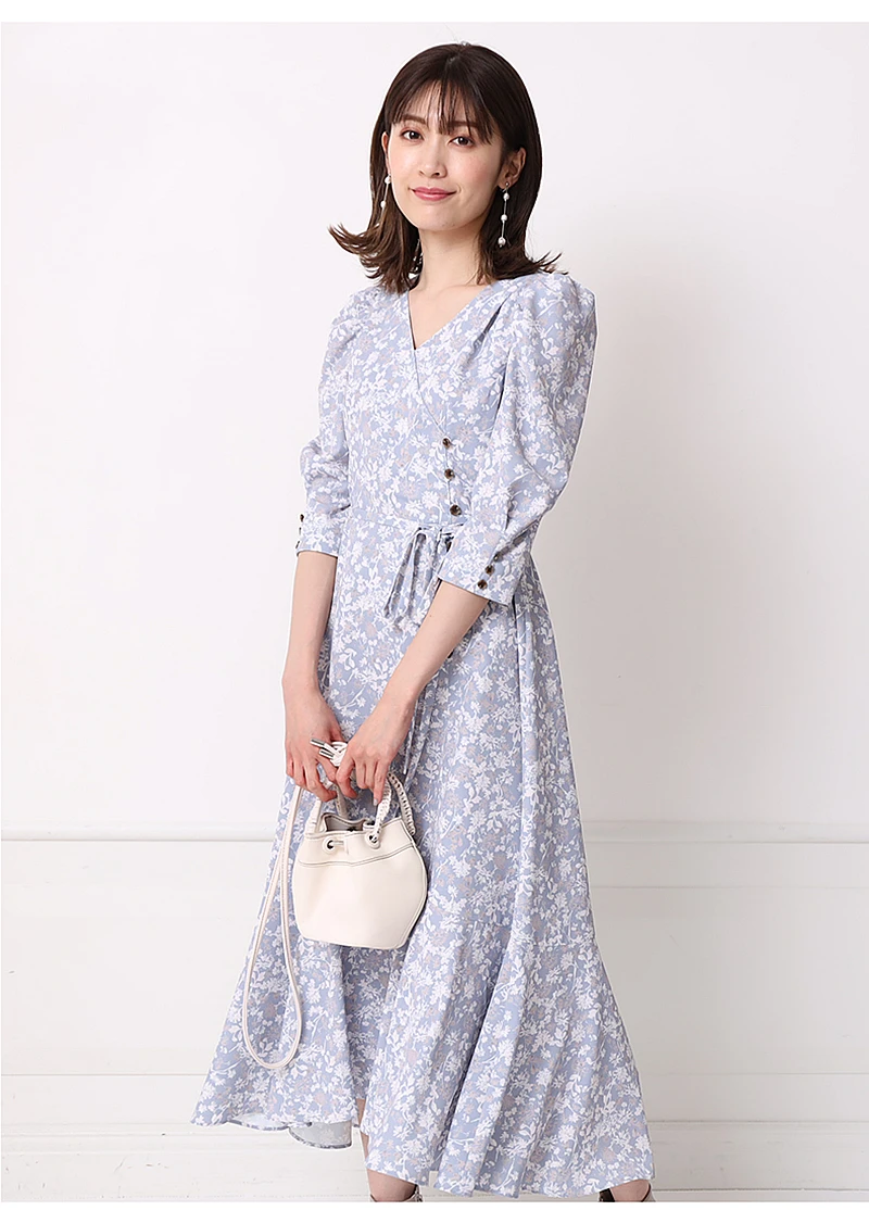 2021 jar nový Japonský vytlačené krajky-up pás tlačidlo kvetinové šaty ženy 4