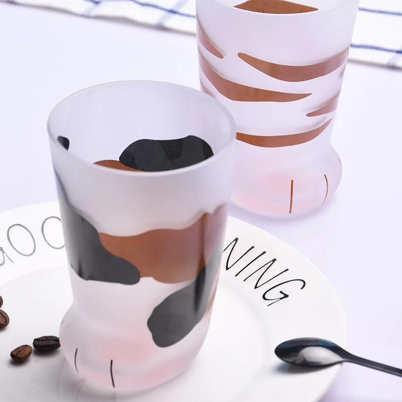 Kreatívne Cute Cat Packa Sklo Transparentné Matný Tiger Packa Hrnček Office Šálku Kávy Osobné Raňajky Mlieko Porcelánovej Dary 1