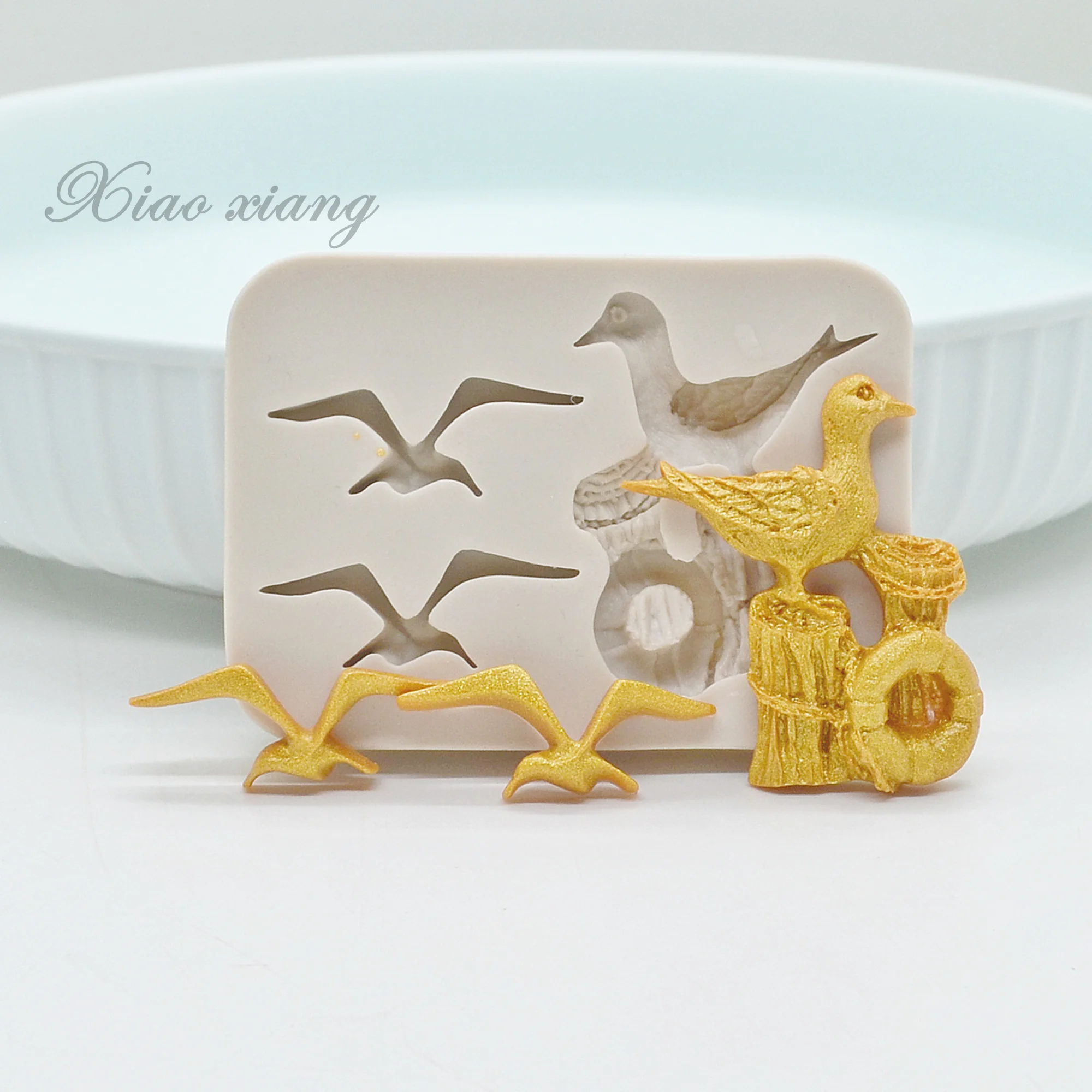 Vták Silikónové Fondant Formy Na Pečenie Seabird Cake Zdobenie Nástroje Čokoláda Gumpaste Formy Pečivo Kuchyňa Pečenie Nástroje M2109 5