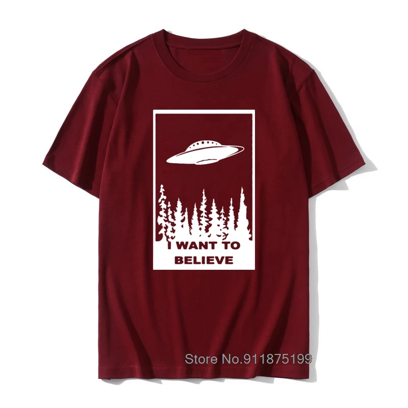 Chcem Veriť T-Shirt Vtipné tričko sci fi ufo priestor fiction súbory Bavlna krátky rukáv tričko camisetas hombre 1