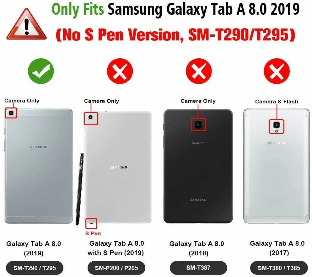 Kartu 8.0-palcový 2019 Prípad Tabletu Samsung Galaxy Tab 8 SM-T290 SM-T295 Silikónový Ochranný Kože Shell Stojan Funda Para Prípade 5