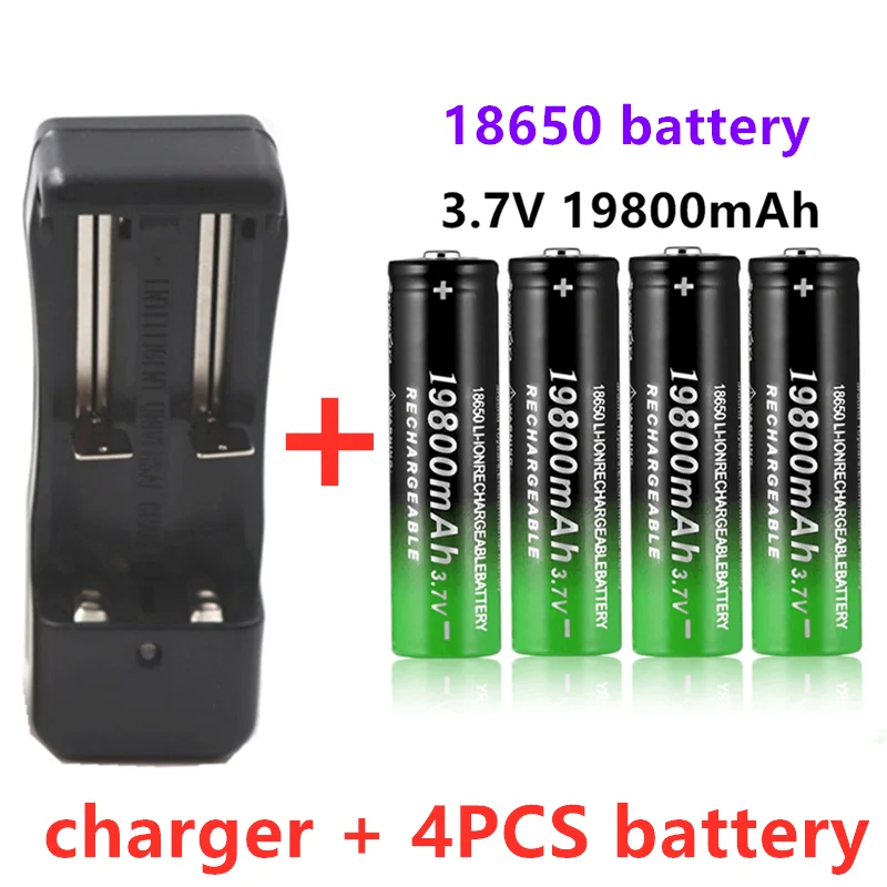 Nová batéria 18650 3,7 V 19800 MAH Li ion nabíjateľná batéria 18650 batery +1pcs 18650 batérie nabíjačky 2