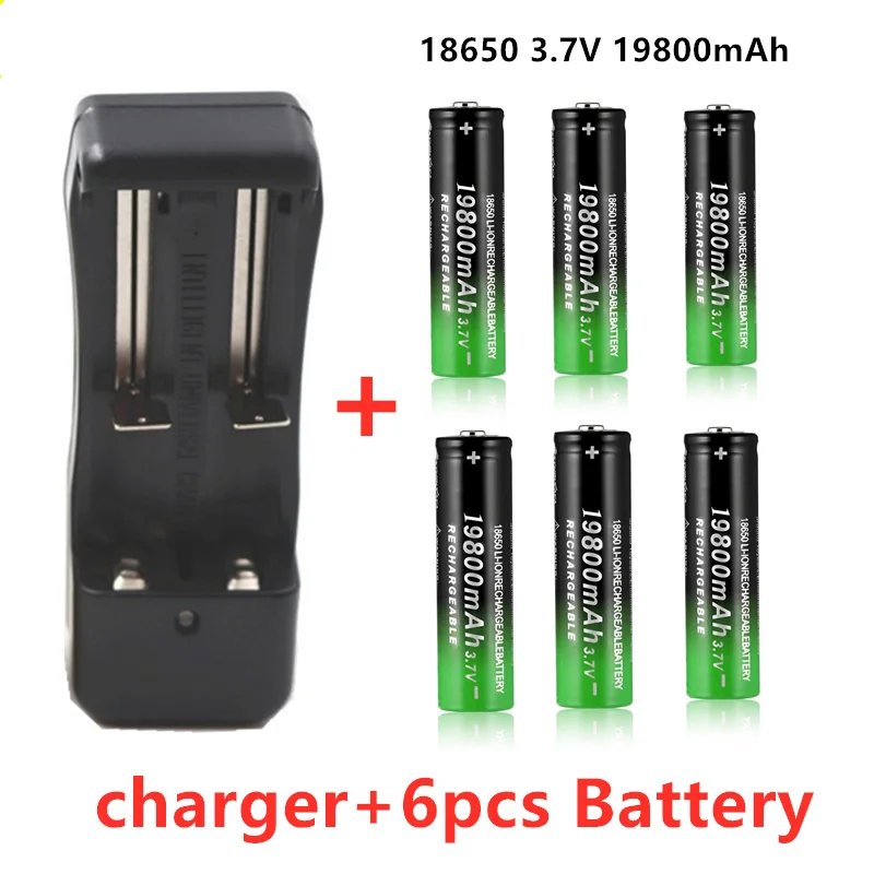 Nová batéria 18650 3,7 V 19800 MAH Li ion nabíjateľná batéria 18650 batery +1pcs 18650 batérie nabíjačky 3