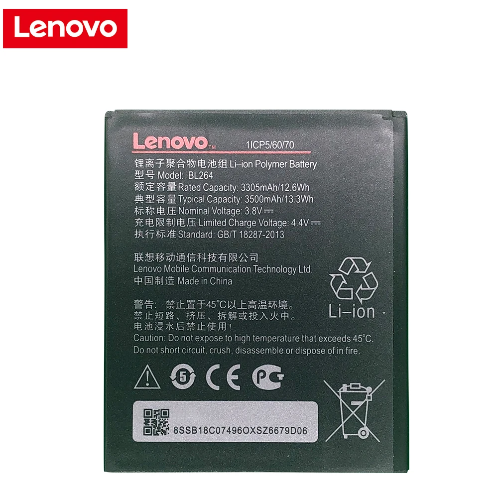 Originálne Lenovo BL264 Batérie Pre Lenovo Atmosféra C2 Power k10a40 k10a40 3500mAh Mobil Batérie 4