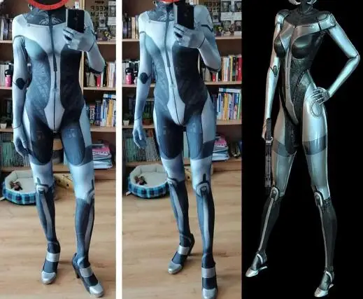 Nový Mass Effect Žena Cosplay Kostým Elastická 3D Vytlačené Spandex Halloween Kostým pre ženy Kombinézu Dievčatá, Ženy na Zákazku 2