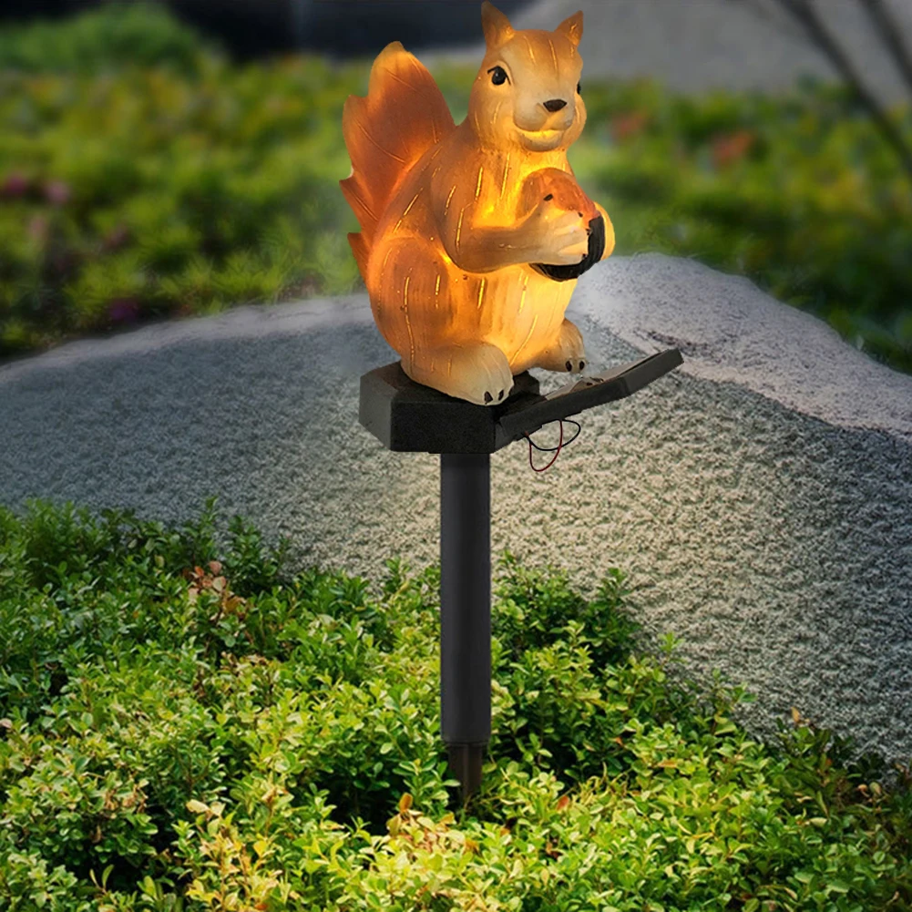 LED Solárne Svetlo Veverička Outdoor Záhrada Nepremokavé Trávnik Vkladov Lampy Dvore Umenia Pre vnútorné Nádvorie Výzdoba Slnečného Svetla 5
