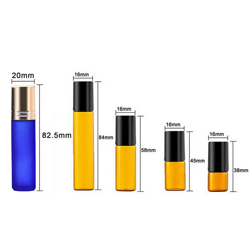 Anti-UV Sklo, Fľaše Z Esenciálny Olej, Fľaša S Navi Očný Krém Sub-fľaškové, Amber, Vzorky Prenosný Esenciálny Olej Skladovanie Ampulka 1
