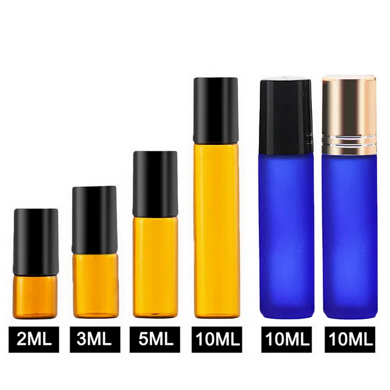 Anti-UV Sklo, Fľaše Z Esenciálny Olej, Fľaša S Navi Očný Krém Sub-fľaškové, Amber, Vzorky Prenosný Esenciálny Olej Skladovanie Ampulka 5