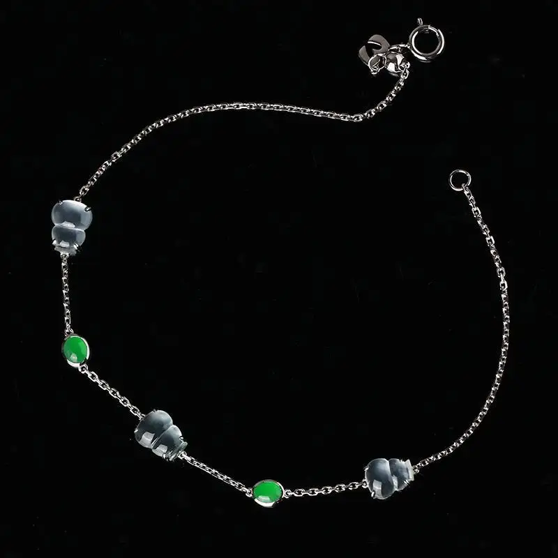 Originálny dizajn prírodných chalcedony tekvica náramok Čínsky odrazové svetlo luxusné nádherné čaro ženy značky strieborné šperky 2