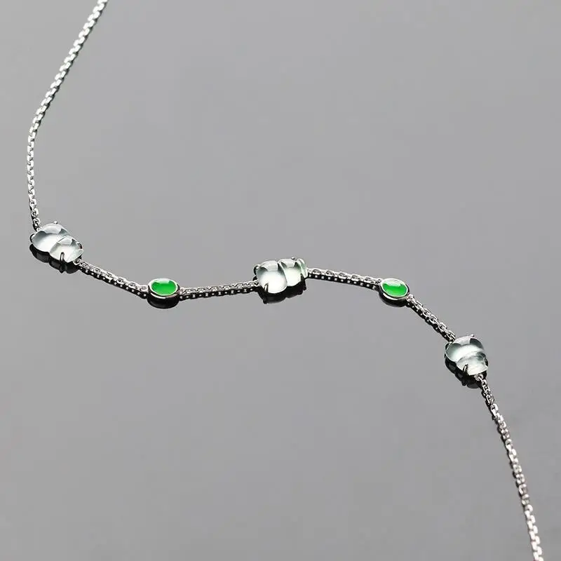 Originálny dizajn prírodných chalcedony tekvica náramok Čínsky odrazové svetlo luxusné nádherné čaro ženy značky strieborné šperky 3