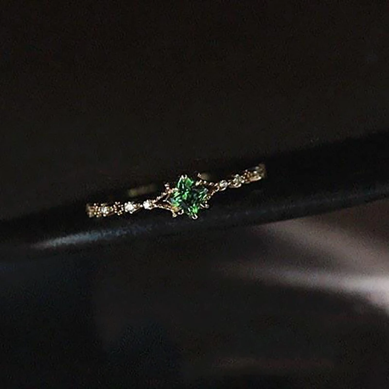 Autor originálu silver diamond green crystal otvorenie nastaviteľný krúžok Čínskom štýle retro elegantné, ľahké luxus, šarm, klenotník 2