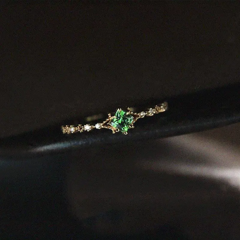 Autor originálu silver diamond green crystal otvorenie nastaviteľný krúžok Čínskom štýle retro elegantné, ľahké luxus, šarm, klenotník 3