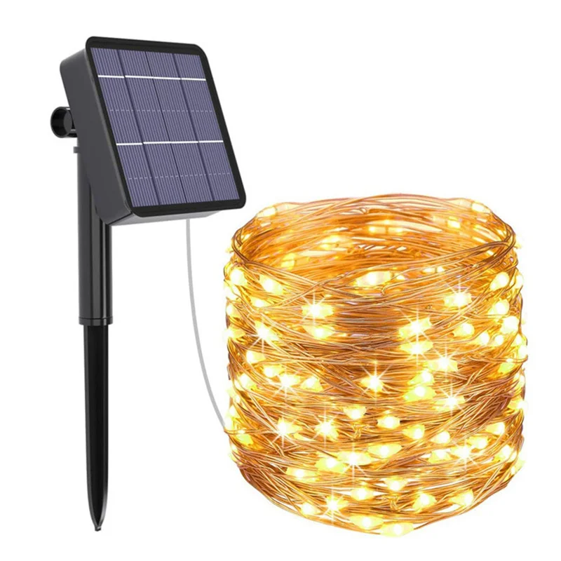 LED Vonkajšie Solárne Lampy String Svetlá 100/200 Led Víla Dovolenku Svadobné Party Garland Solárne Záhradné Vodotesný pre Domáce Led Dekor 3