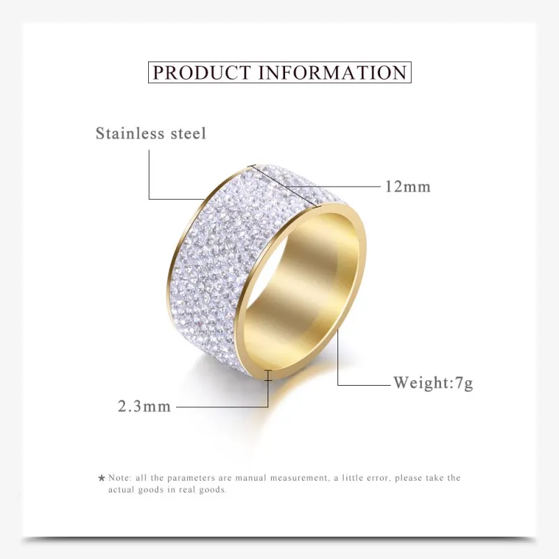 2021 Nové Jemné Šperky veľkoobchod Crystal z Swarovskis Klasické nerezovej ocele s 8 riadkov zirkón krúžky Fit Žien a Mužov 1