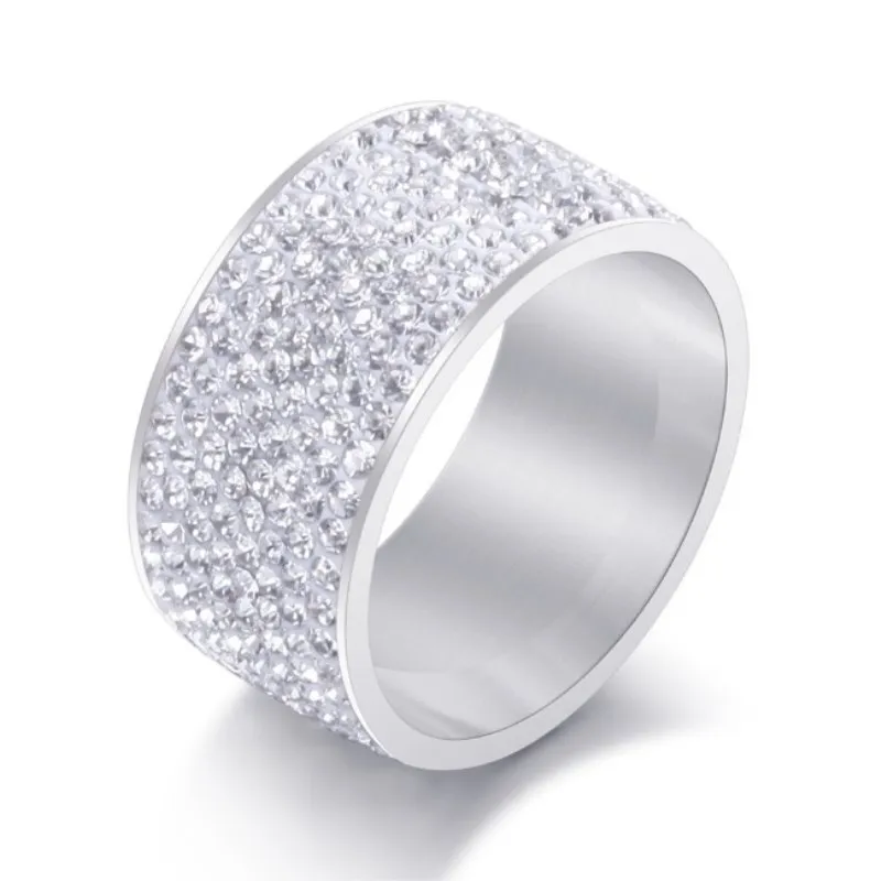2021 Nové Jemné Šperky veľkoobchod Crystal z Swarovskis Klasické nerezovej ocele s 8 riadkov zirkón krúžky Fit Žien a Mužov 2